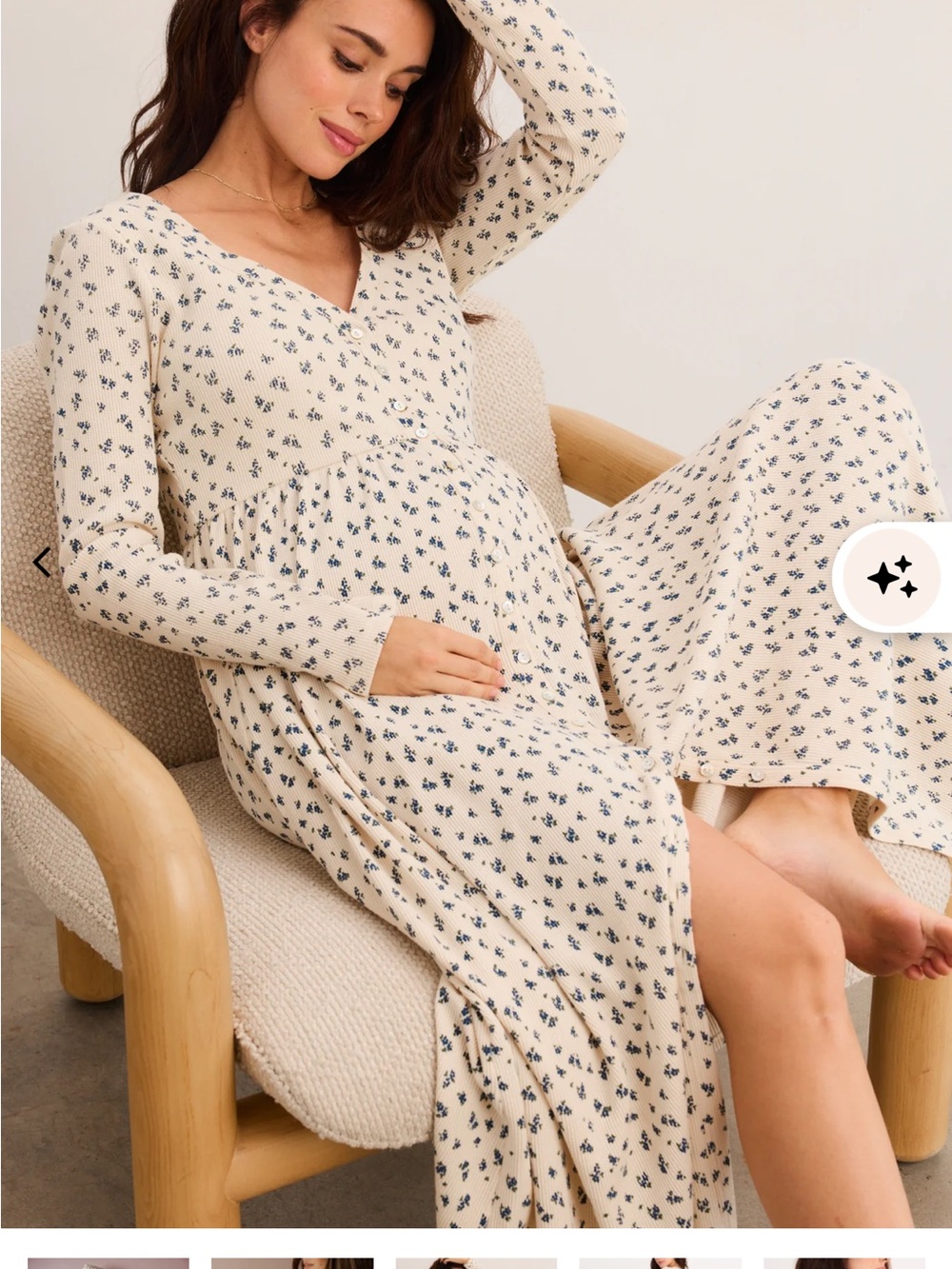 Printed Waffle Nursing Dress by Hatch - Maternity